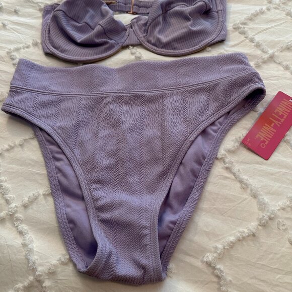 NWT Ninety-Nine Degrees Lavender Swim Bikini 2 Piece Set Size Small - Picture 4 of 7